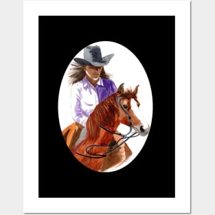 Barrel Racing Cowgirl Posters and Art